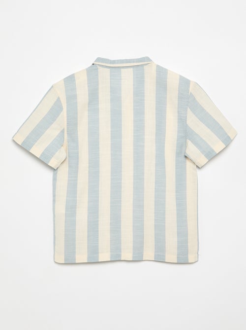 Camisa de manga curta às riscas - Kiabi