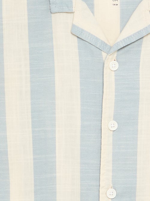 Camisa de manga curta às riscas - Kiabi