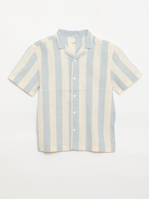 Camisa de manga curta às riscas - Kiabi