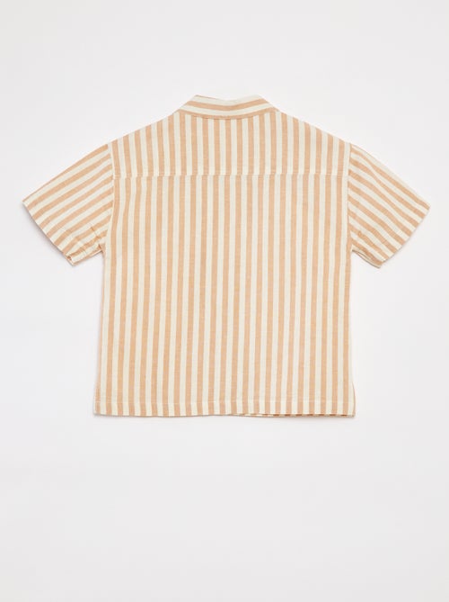 Camisa de manga curta às riscas - Kiabi