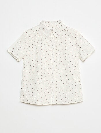 Camisa de manga curta às riscas
