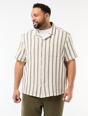 Camisa de manga curta às riscas