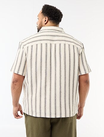 Camisa de manga curta às riscas