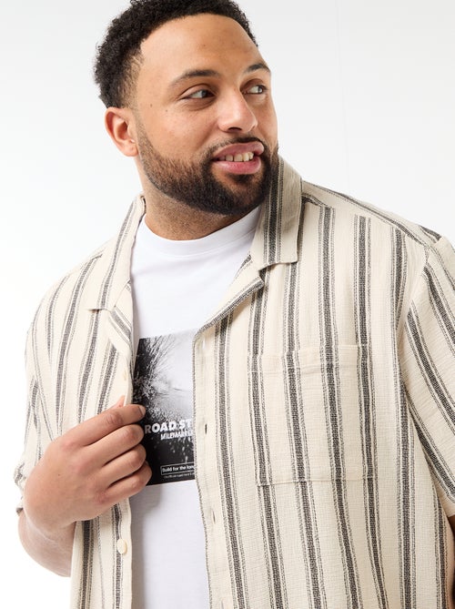 Camisa de manga curta às riscas - Kiabi