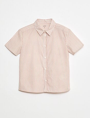 Camisa de manga curta às riscas