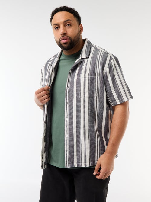 Camisa de manga curta às riscas - Kiabi