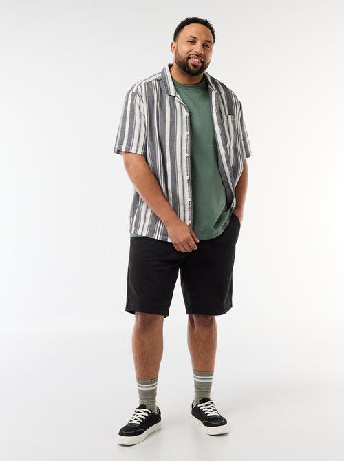 Camisa de manga curta às riscas - Kiabi