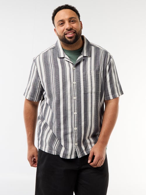 Camisa de manga curta às riscas - Kiabi