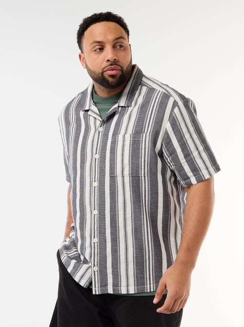 Camisa de manga curta às riscas - Kiabi