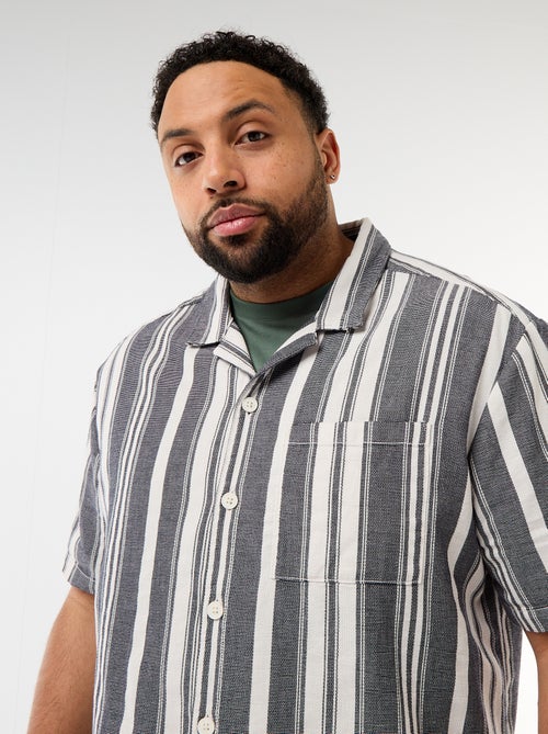 Camisa de manga curta às riscas - Kiabi