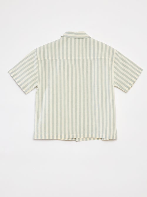 Camisa de manga curta às riscas - Kiabi