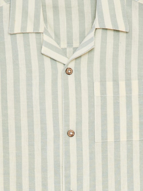 Camisa de manga curta às riscas - Kiabi