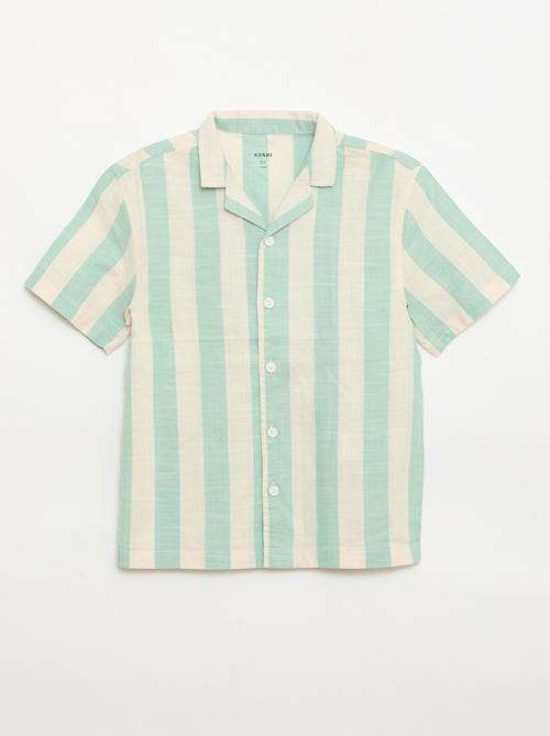 Camisa de manga curta às riscas - Kiabi