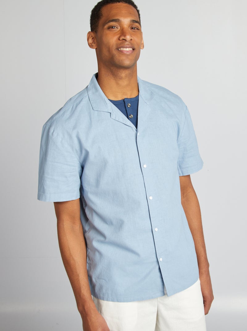 Camisa de manga curta AZUL - Kiabi