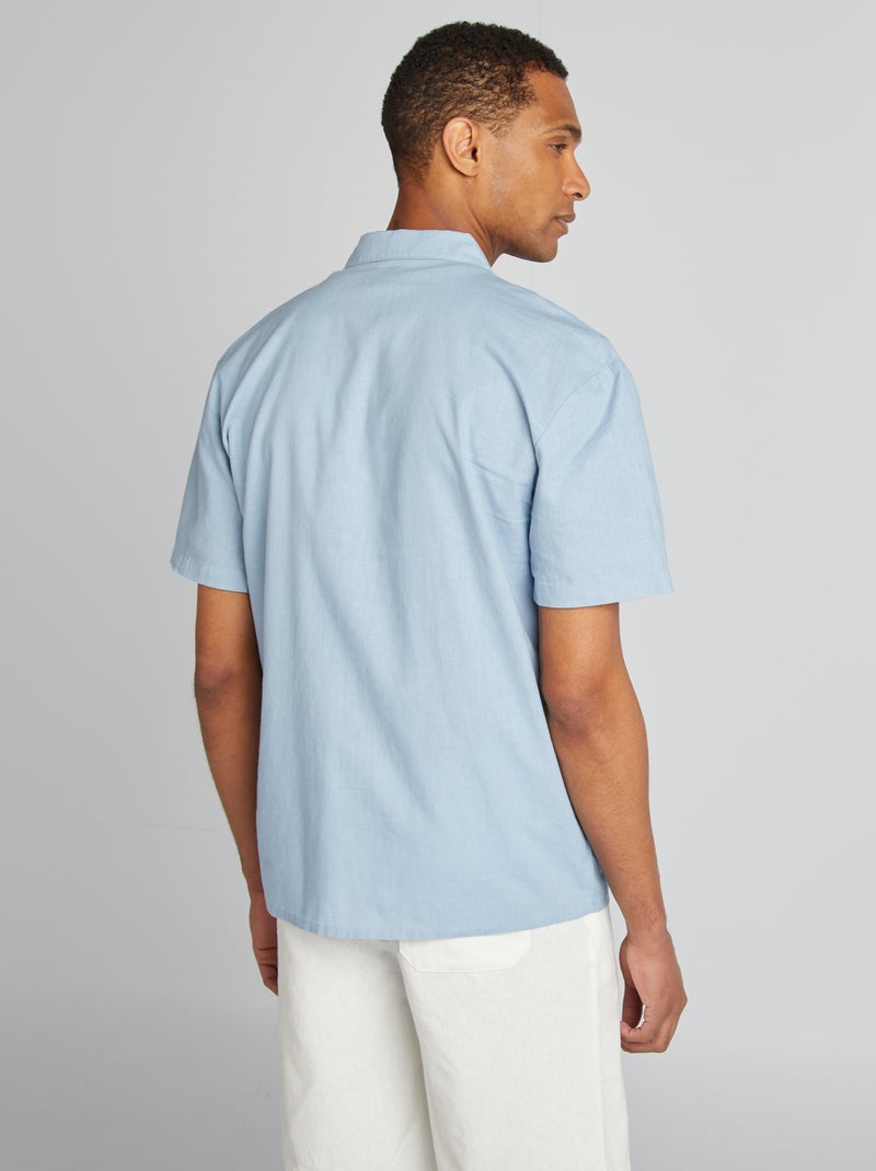 Camisa de manga curta AZUL - Kiabi