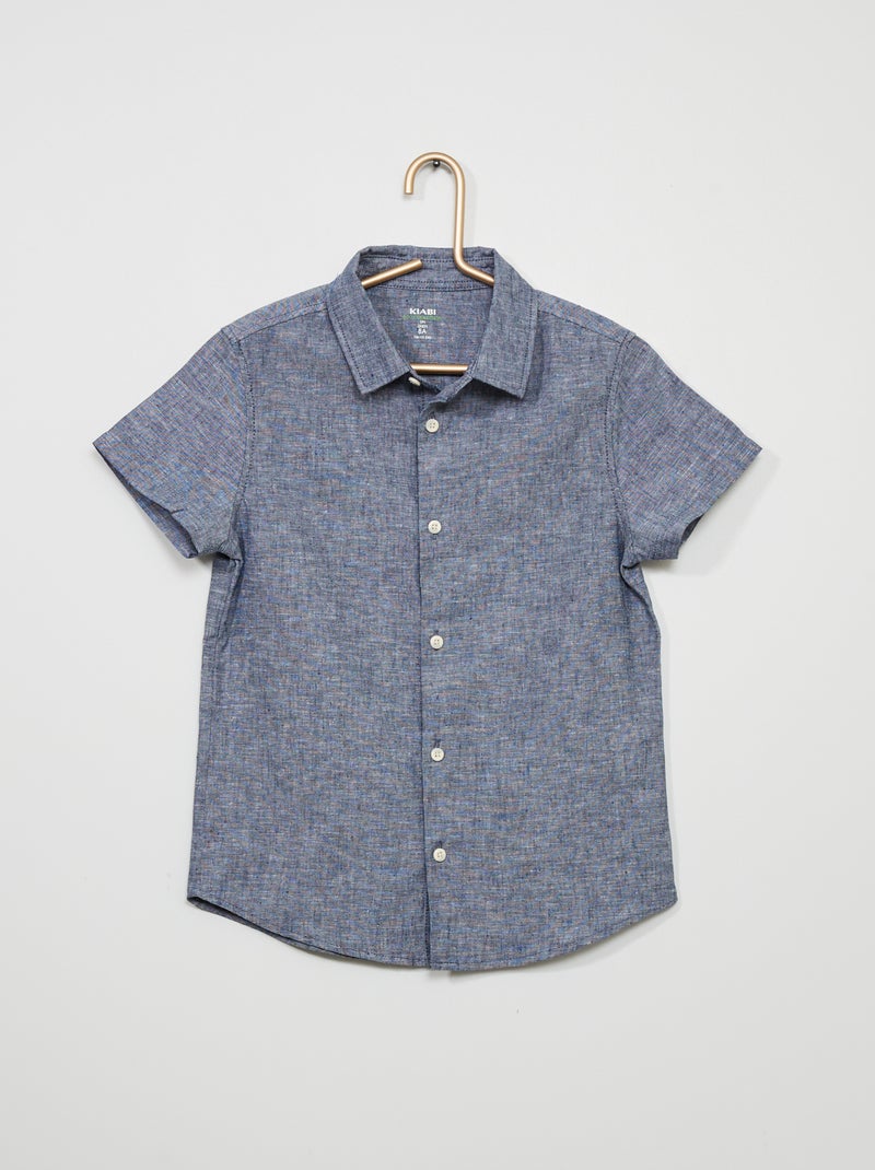 Camisa de manga curta AZUL - Kiabi