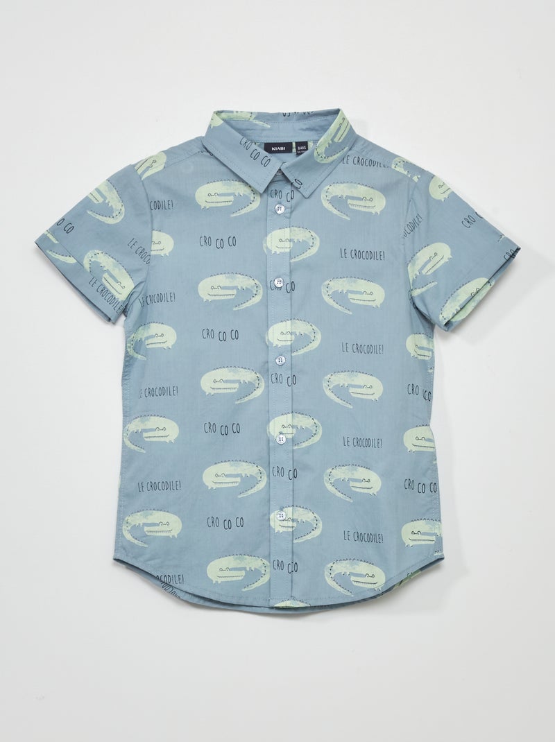 Camisa de manga curta AZUL - Kiabi