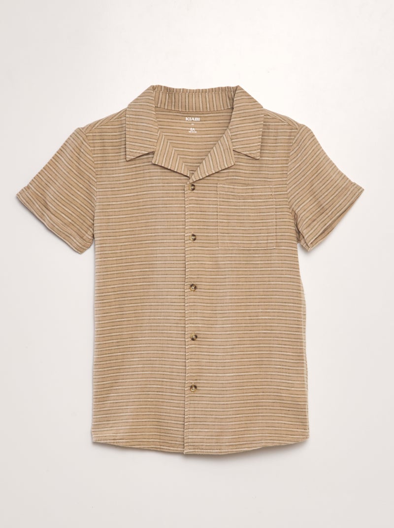Camisa de manga curta BEGE - Kiabi