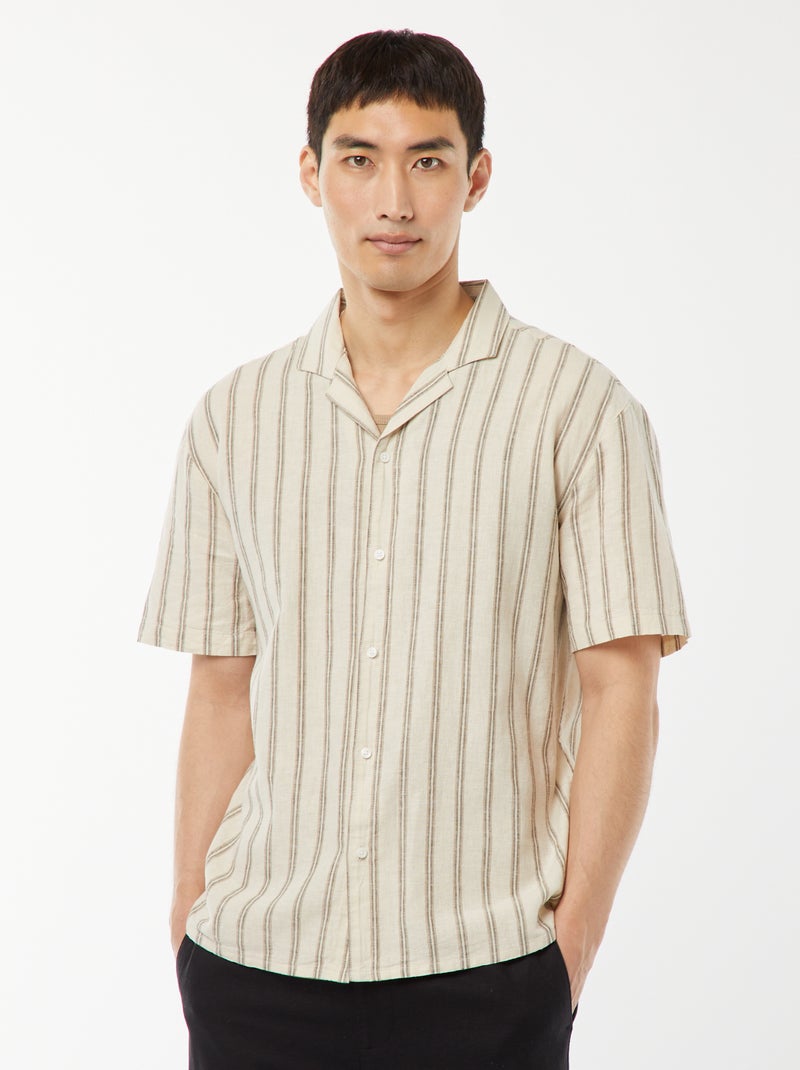 Camisa de manga curta Bege - Kiabi