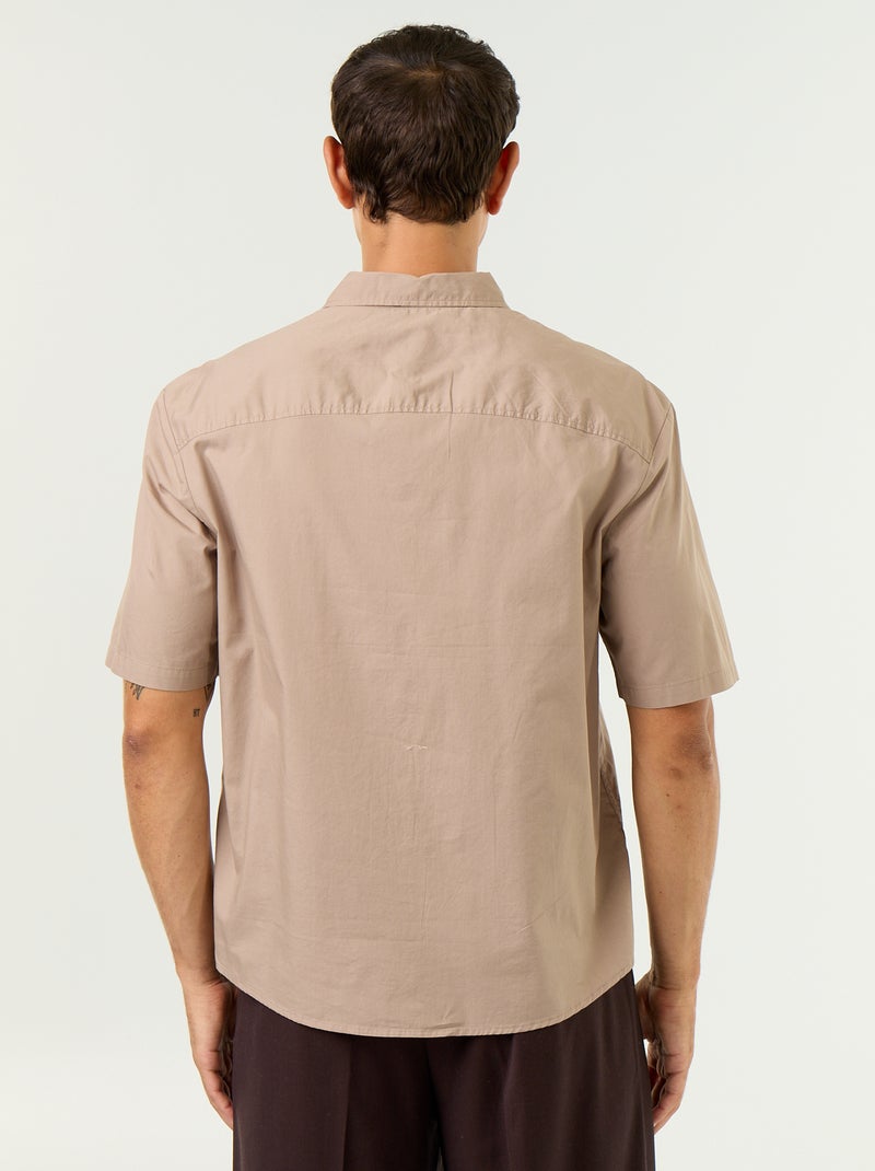 Camisa de manga curta Bege - Kiabi