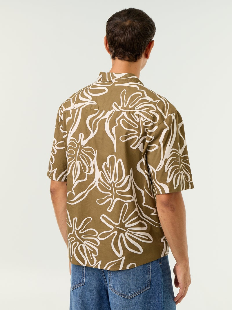 Camisa de manga curta Caqui - Kiabi