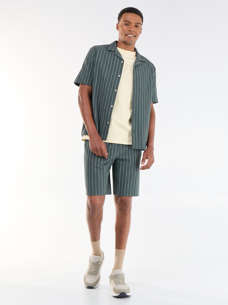 Camisa de manga curta Caqui - Kiabi