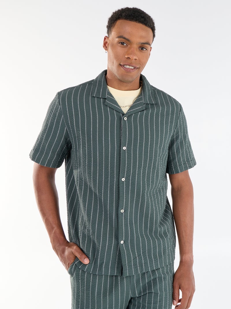 Camisa de manga curta Caqui - Kiabi