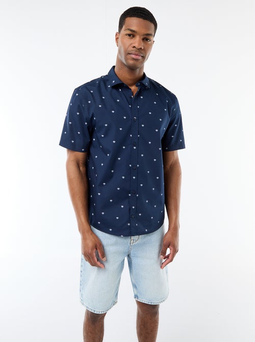 Camisa de manga curta com abertura de botões - Kiabi