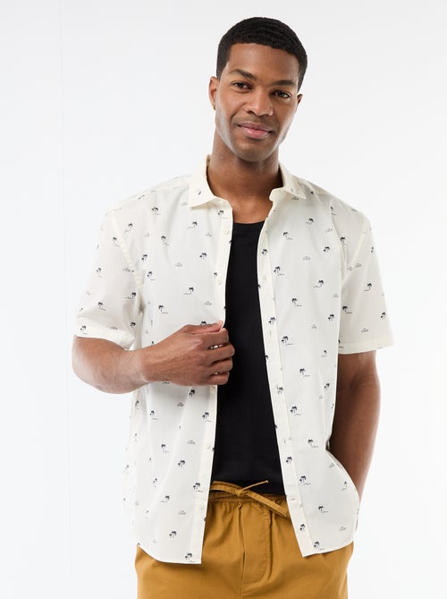 Camisa de manga curta com abertura de botões - Kiabi