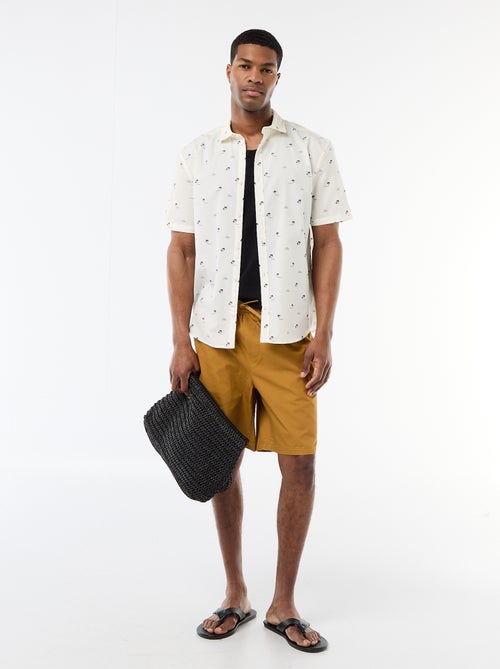 Camisa de manga curta com abertura de botões - Kiabi