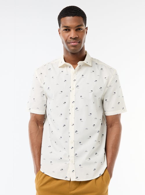 Camisa de manga curta com abertura de botões - Kiabi