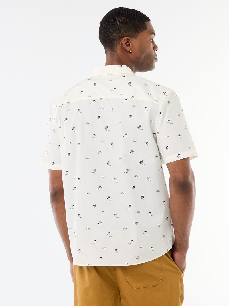 Camisa de manga curta com abertura de botões Branco - Kiabi