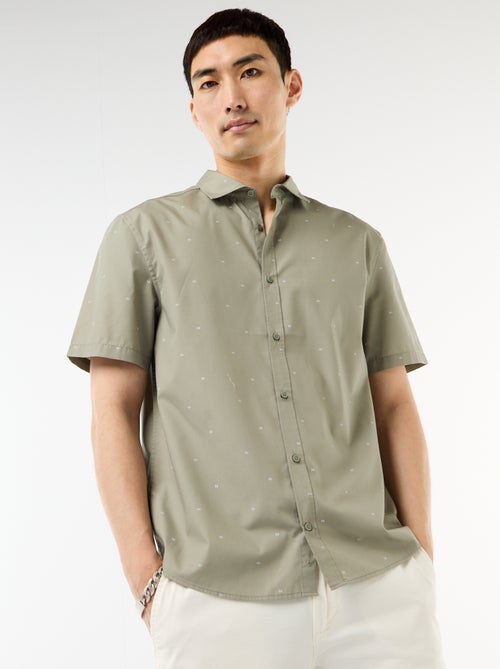 Camisa de manga curta com abertura de botões - Kiabi