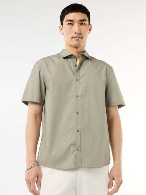 Camisa de manga curta com abertura de botões - Kiabi