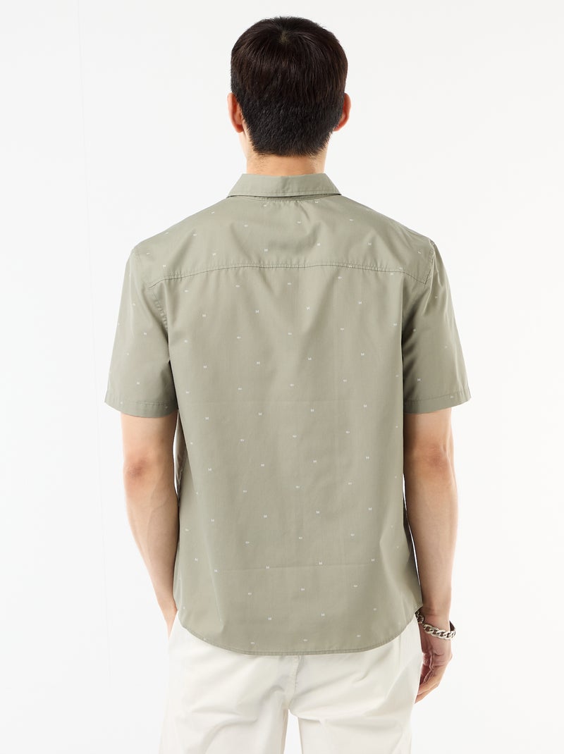 Camisa de manga curta com abertura de botões Verde - Kiabi