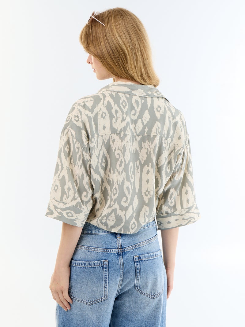 Camisa de manga curta com base para atar Verde - Kiabi