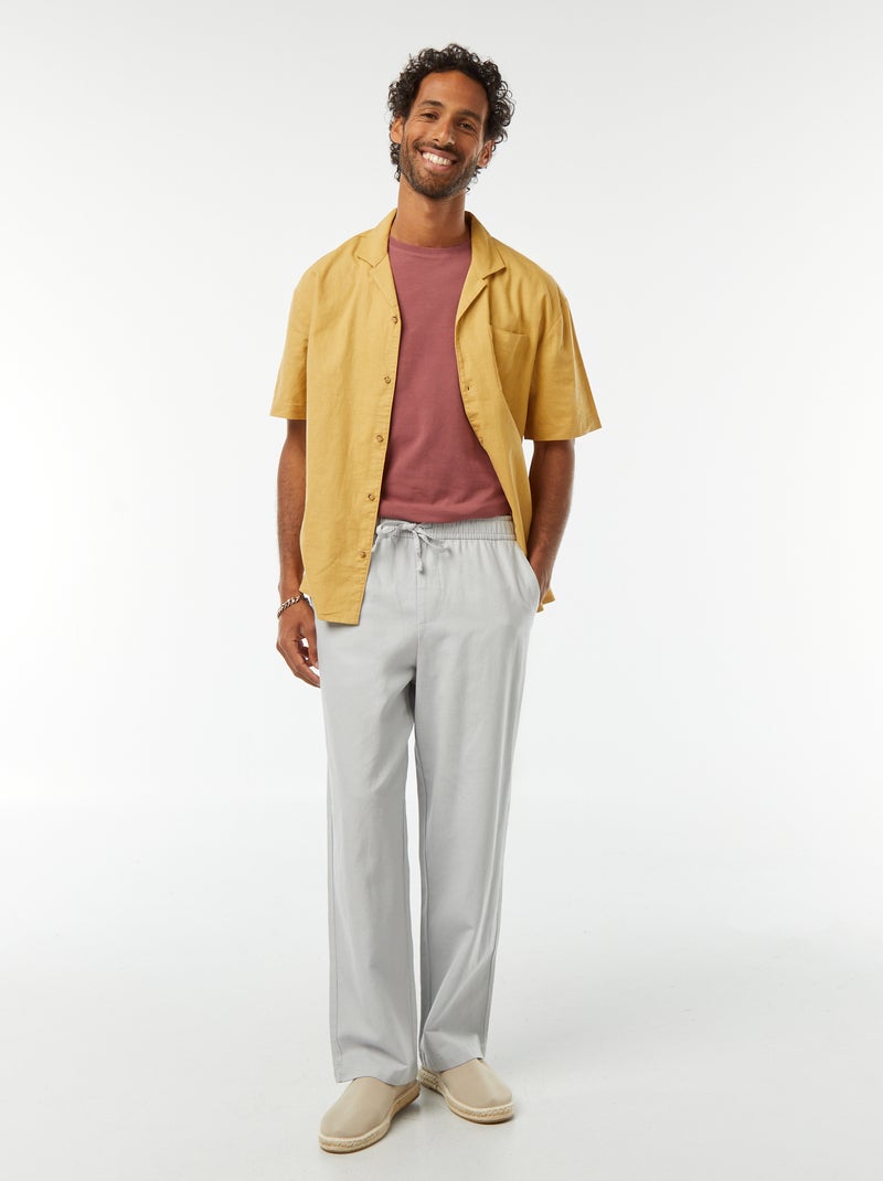 Camisa
 de manga curta com
 bolso frontal Amarelo - Kiabi