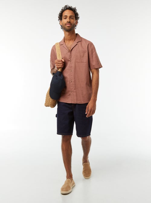 Camisa
 de manga curta com
 bolso frontal - Kiabi