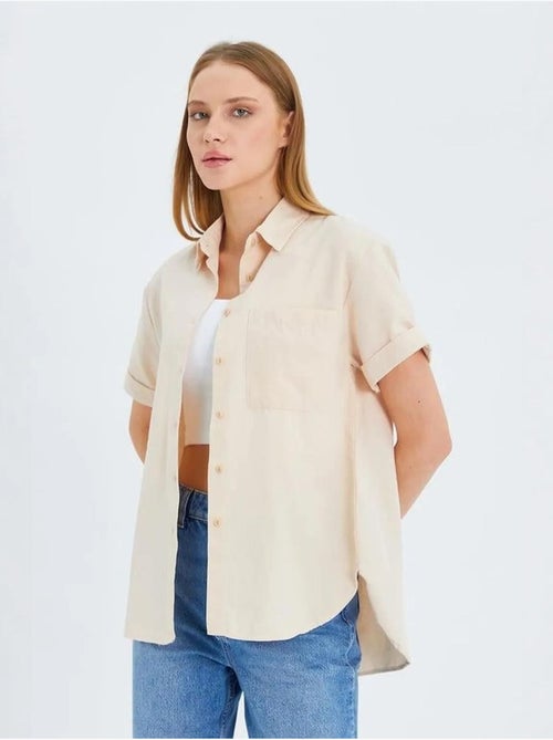 Camisa de manga curta com bolsos mixray - Kiabi Camisa de manga curta com bolsos mixray - Kiabi