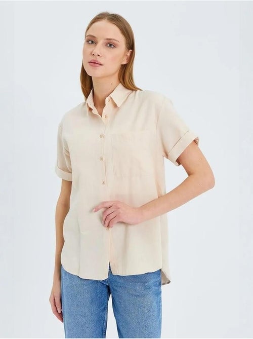 Camisa de manga curta com bolsos mixray - Kiabi Camisa de manga curta com bolsos mixray - Kiabi