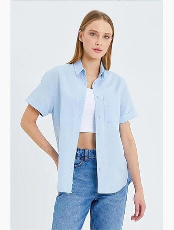 Camisa de manga curta com bolsos mixray