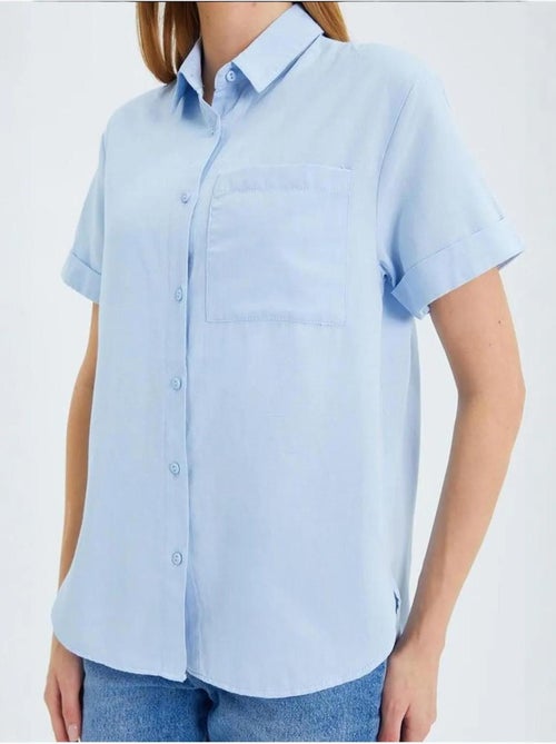 Camisa de manga curta com bolsos mixray - Kiabi Camisa de manga curta com bolsos mixray - Kiabi