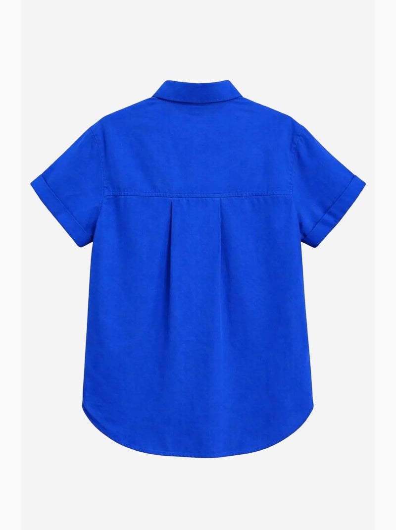 Camisa de manga curta com bolsos mixray Azul-cobalto - Kiabi