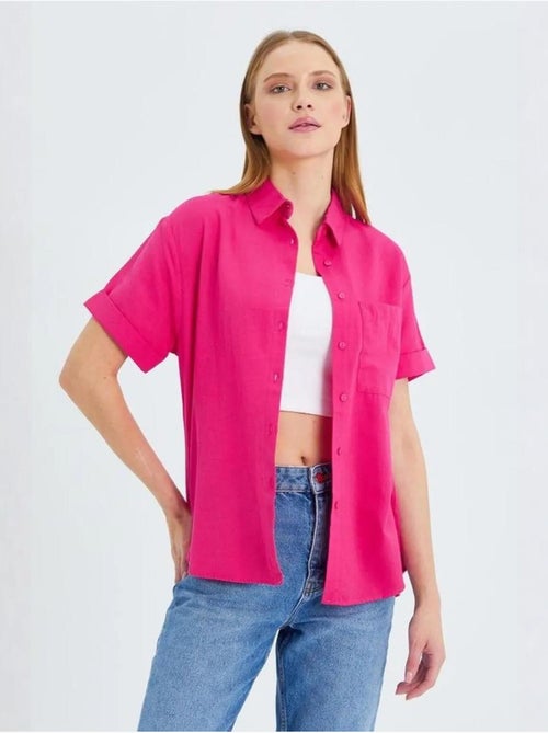Camisa de manga curta com bolsos mixray - Kiabi