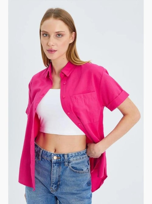 Camisa de manga curta com bolsos mixray - Kiabi
