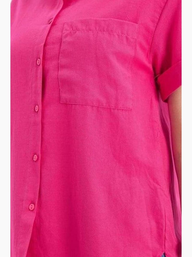 Camisa de manga curta com bolsos mixray Cereja - Kiabi