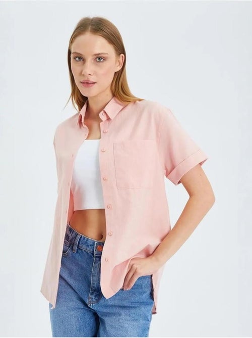 Camisa de manga curta com bolsos mixray - Kiabi