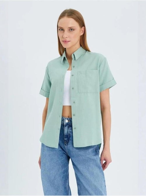 Camisa de manga curta com bolsos mixray - Kiabi