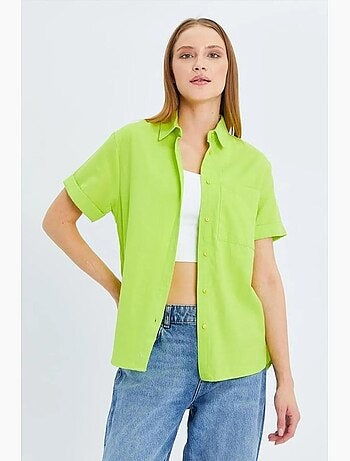 Camisa de manga curta com bolsos mixray