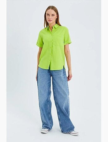 Camisa de manga curta com bolsos mixray